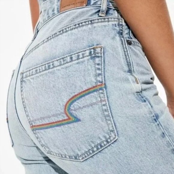 American Eagle Outfitters Denim - American Eagle 90s Boyfriend Jeans Rainbow Pockets Jeans Plus Size 24 NWT